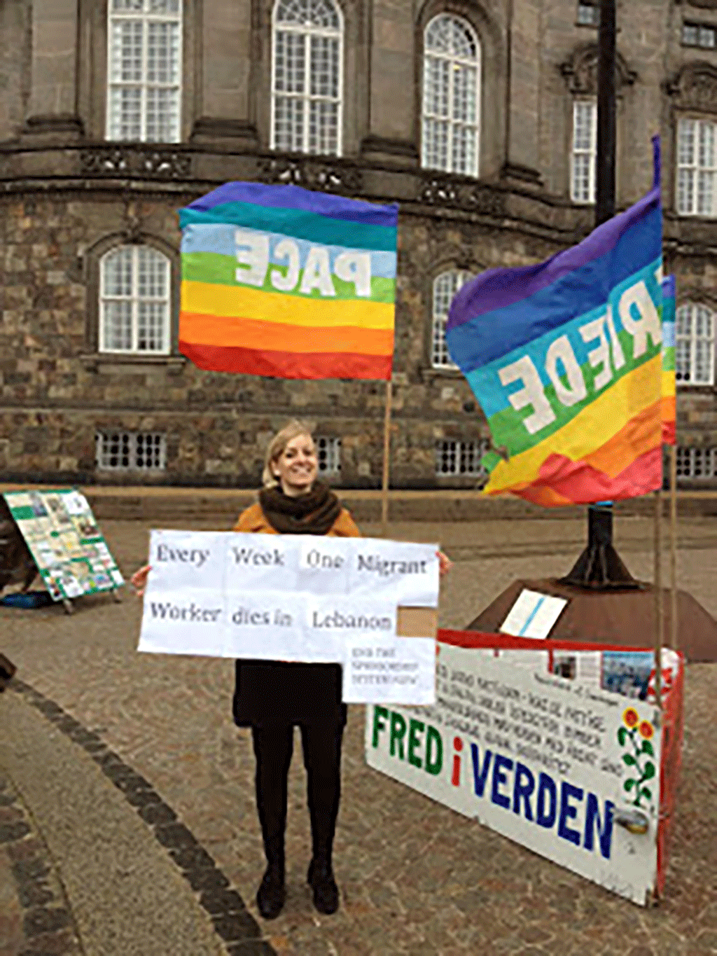 Photos of Die-in- Danish Parliament in Copenhagen